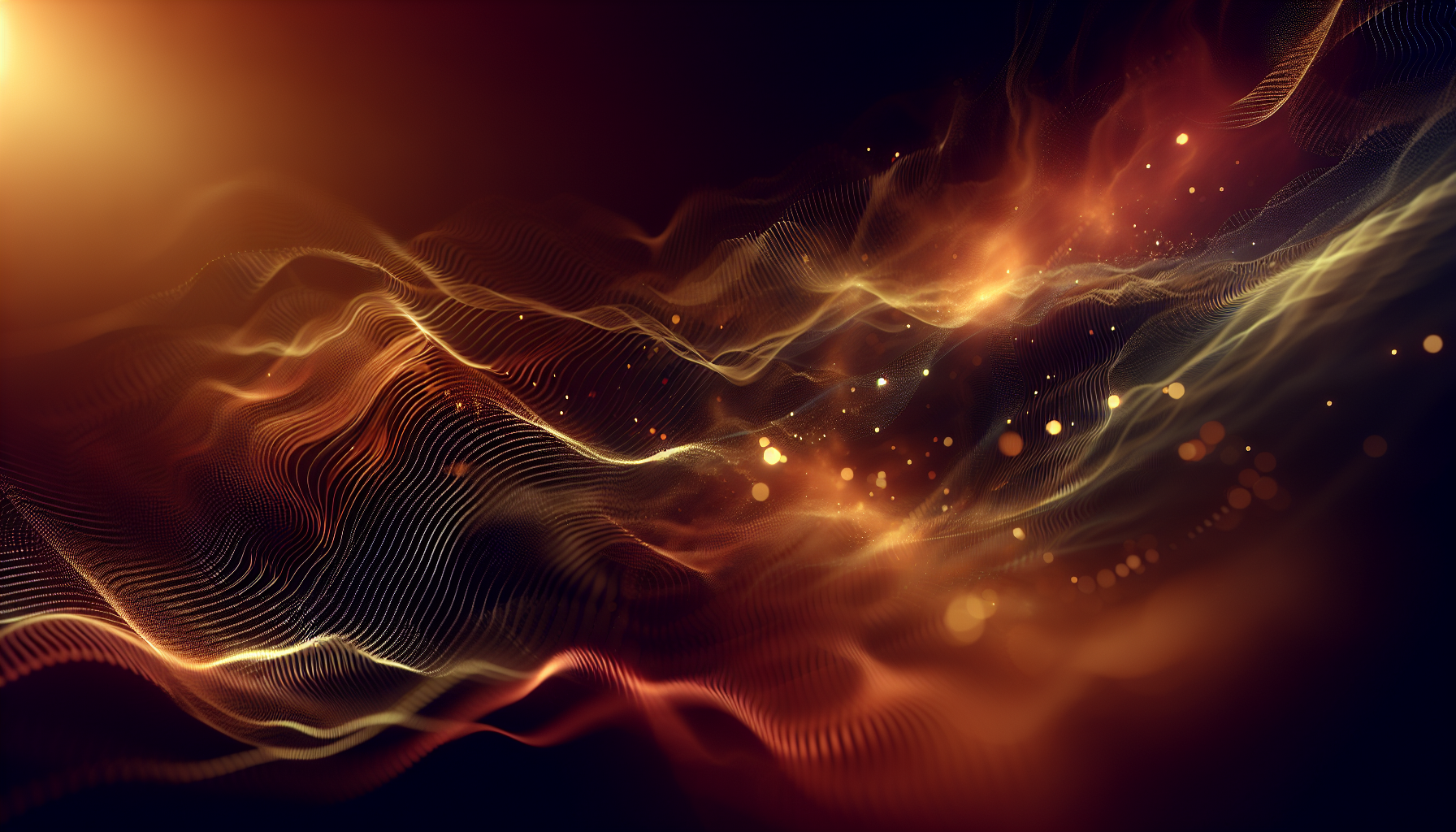 Abstract sound wave visualization in amber tones