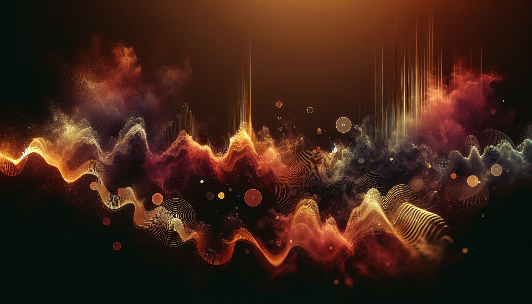 Abstract amber and warm-toned sound waves