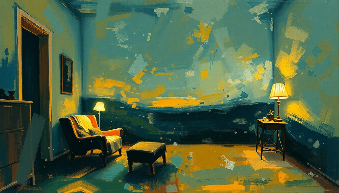 Abstract painting accompanying a letter to Release